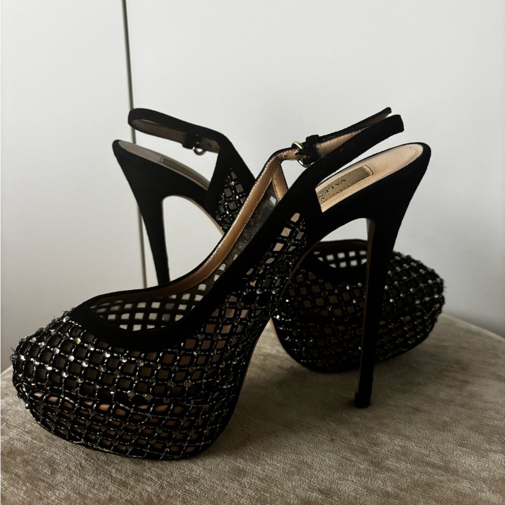 Valentino Garavani Black Mesh Heels